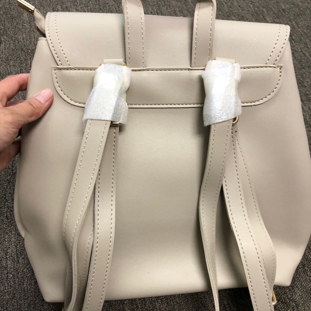 leather tassel zipper detail mini backpack - Picture 2 of 4